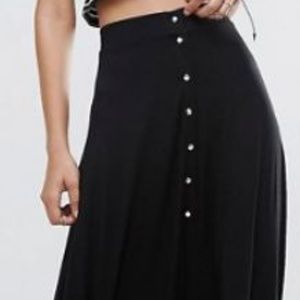 ASOS TALL Midi Skater Skirt with Poppers
